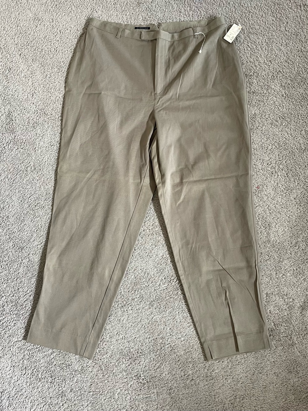 Avenue Women’s Light Khaki Straight Dress Pants NWT